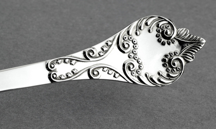 Sterling Silver Reproduction Trifid Lace Back Christening Spoon - Mappin & Webb, Royal Silversmiths